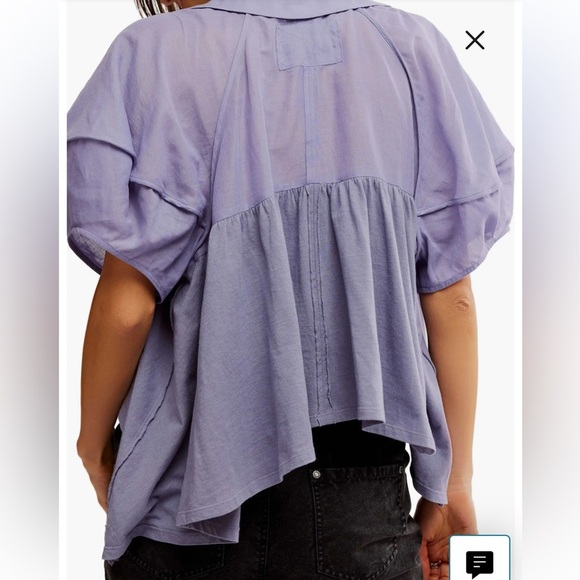 Free People We the Free Sunray Mixed Media Cotton Jersey Babydoll Top Small NWT - Picture 2 of 6